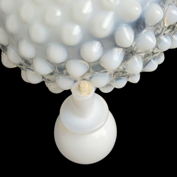 VTG FENTON OPALESCENT HOBNAIL PERFUME BOTTLE STOPPER Decanter White Milk Glass - Picture 8 of 10